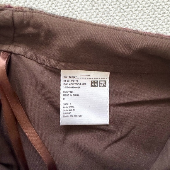 Uniqlo Womens Mini Wool Blend Skirt Size 0 Multicolor Plaid Zipper Academia Cute - Picture 5 of 5